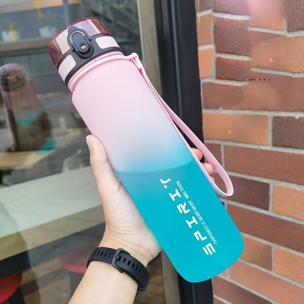 02 (9) Sports Fitness Students' Water Bottle Men'S New Cup Women'S High Appearance Convenient Sports Fitness Gradient Color Water Bottle