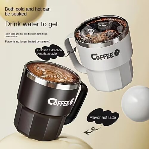 Double Insulated Stainless Coffee Mug with Lid - Reusable Cup, & Color Options, Dishwasher Travel-Friendly for Coffee & Tea - Perfect Gift for Holidays,