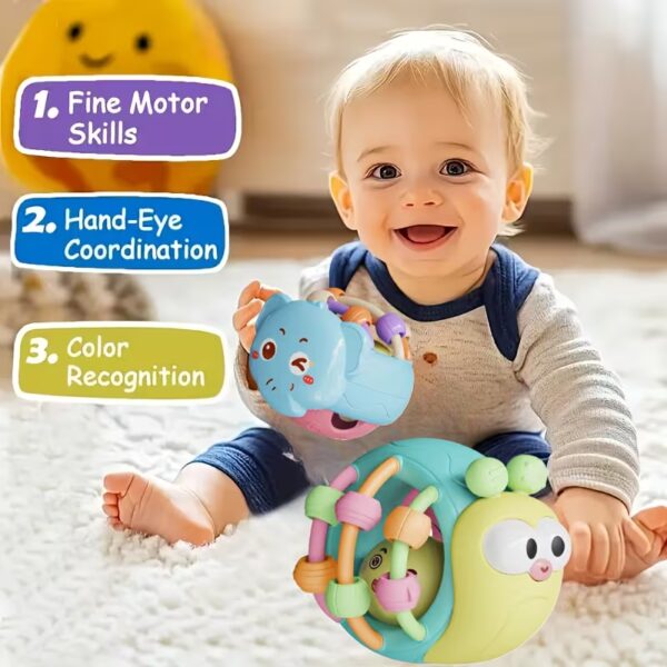 1c47c144-b8c9-4b2d-956b-1beb1d6798ef Cute And Interesting Hand-Held Baby Rattle, Puzzle Snail Elephant Rattle Plastic Ball, Plastic Material, Festival Can Send Birthday Gifts, Christmas, Easter, Newborn Souvenir Toy Ball(random Color)