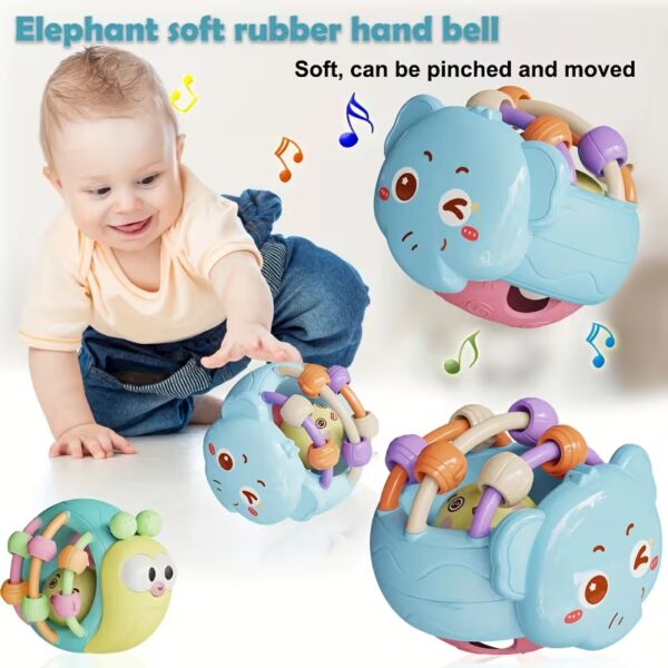496298d8-635a-4e70-8fff-22f34c72c224 Cute And Interesting Hand-Held Baby Rattle, Puzzle Snail Elephant Rattle Plastic Ball, Plastic Material, Festival Can Send Birthday Gifts, Christmas, Easter, Newborn Souvenir Toy Ball(random Color)