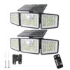 4af135e1-0054-45ec-94a8-1b6c29e19030 3/2/1pc 2500 Lm Solar Lights For Outdoors With Motion Sensor, 3-Head 270° Wide Angle Street Area Lights, IP65 Waterproof Security Lighting With 3 Modes And Remote Control,