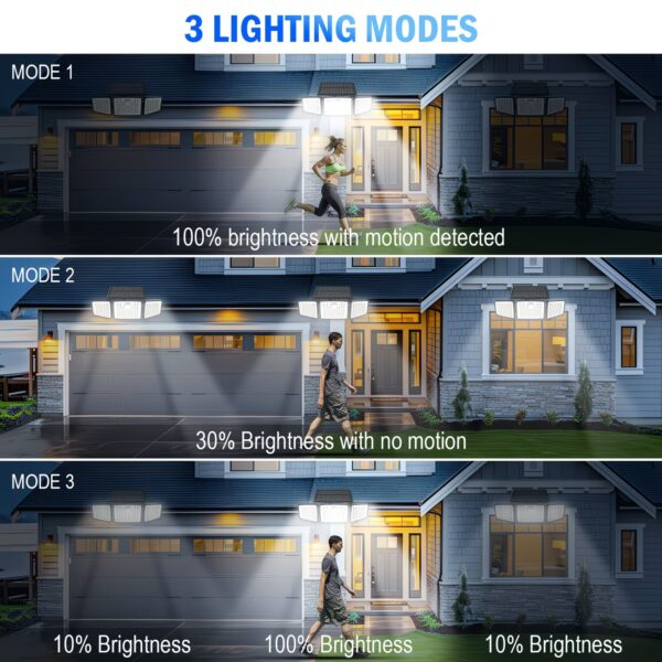 5c671529-905e-4cd0-bf31-97d255a87753 3/2/1pc 2500 Lm Solar Lights For Outdoors With Motion Sensor, 3-Head 270° Wide Angle Street Area Lights, IP65 Waterproof Security Lighting With 3 Modes And Remote Control,