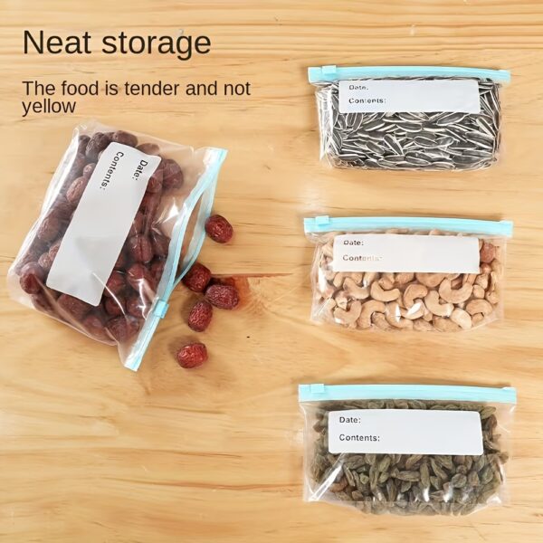 8091602a-6240-4fe8-b521-681b2f49703e Reusable Food Storage Bags with Zipper, Leak-Proof & Airtight Kitchen Freshness Bags - Ideal for Food Preservation,Reusable Produce Bag