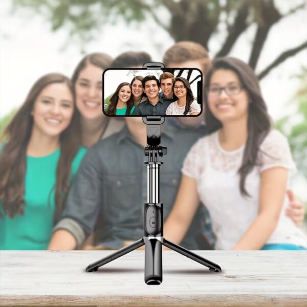 Extendable Selfie Stick That Doubles As a Professional Floor Tripod for Live Streaming, Featuring a Wireless Remote, 360-Degree Rotation, And a Stable Anti-Shake Design