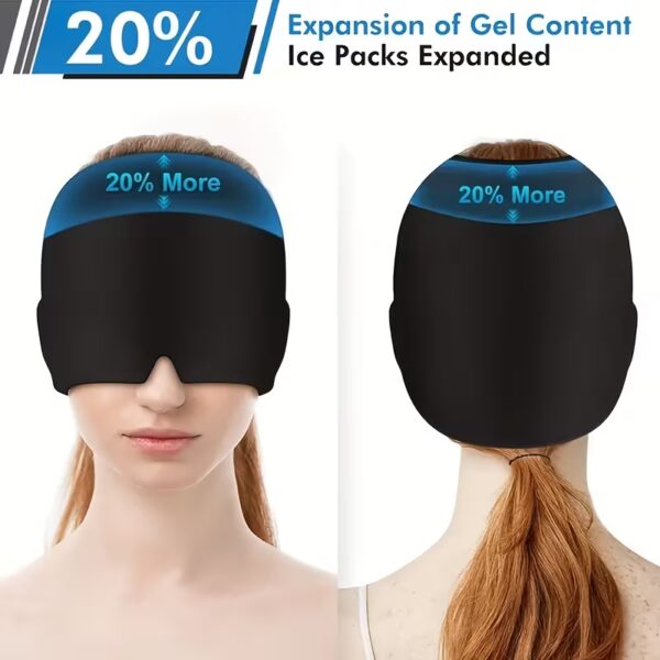 HotCold Therapy Migraine Cap (6) Hot/Cold Therapy Migraine Cap - Thick Gel Headache Relief Wrap for Sinus Pressure