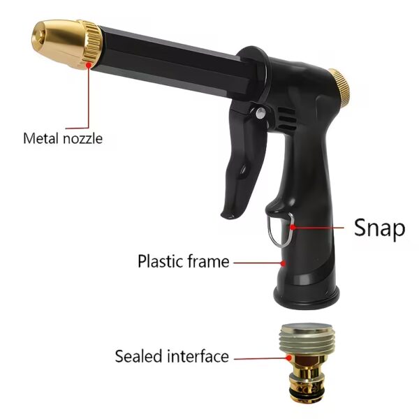 High Pressure Water Gun And Hose - Powerful Jet Spray for Car Washing, Garden Watering