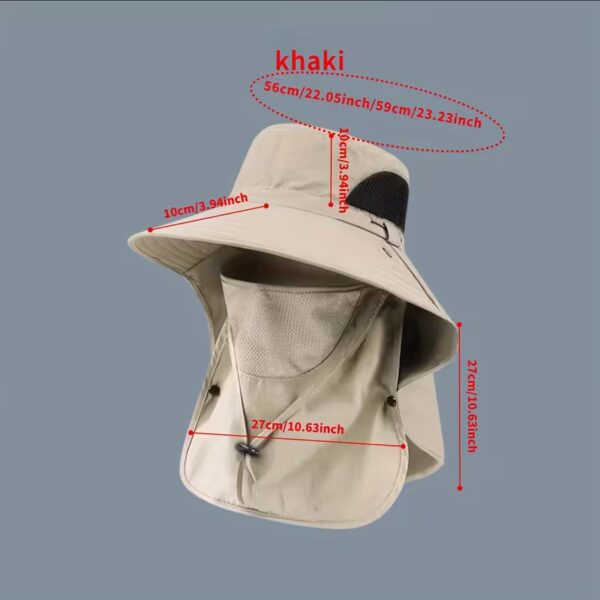 Men's UPF Wide Brim Fisherman Hat with Neck Cover - Breathable Outdoor Fishing, Hiking, Boating, Camping, Beach - Cool Style for Shield