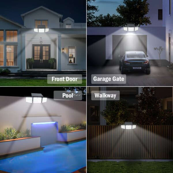 b51513b7-a767-49eb-b988-467cf05519c6 3/2/1pc 2500 Lm Solar Lights For Outdoors With Motion Sensor, 3-Head 270° Wide Angle Street Area Lights, IP65 Waterproof Security Lighting With 3 Modes And Remote Control,