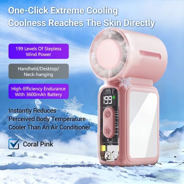 Personal Fan - Ultra-fast Cooling/Flashlight Function/Chest Fan/Handheld Fan. Suitable For Outdoor, Home And Office Use