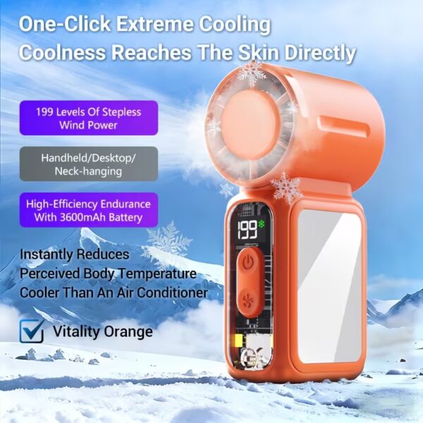 Personal Fan - Ultra-fast Cooling/Flashlight Function/Chest Fan/Handheld Fan. Suitable For Outdoor, Home And Office Use