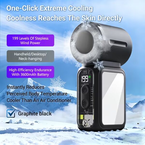Personal Fan - Ultra-fast Cooling/Flashlight Function/Chest Fan/Handheld Fan. Suitable For Outdoor, Home And Office Use