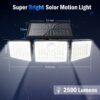 fbbdc5ca-b718-4361-b6f3-37eba5978a9e 3/2/1pc 2500 Lm Solar Lights For Outdoors With Motion Sensor, 3-Head 270° Wide Angle Street Area Lights, IP65 Waterproof Security Lighting With 3 Modes And Remote Control,