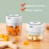 Electric Garlic Crusher, Portable Mini Food Chopper, (with Meat Grinder Blade)vegetable Chopper