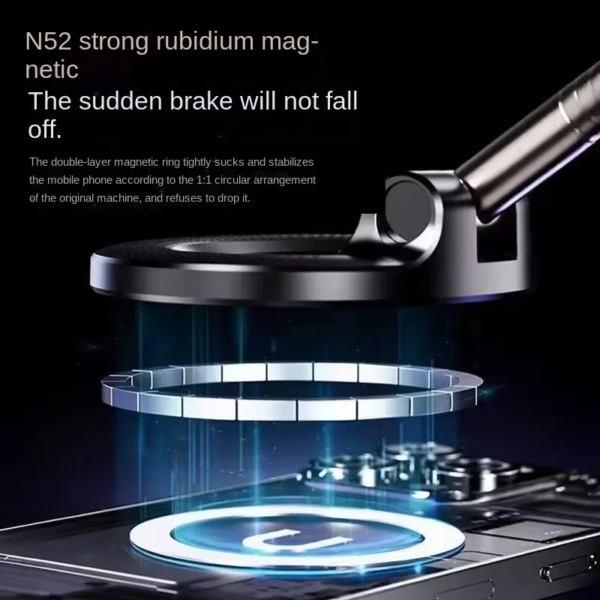 Magnetic Car Phone Holder 360 (6) Magnetic Car Phone Holder 360 Degree Rotation Vacuum Adsorption Strong Suction Holder for Mobile Phone