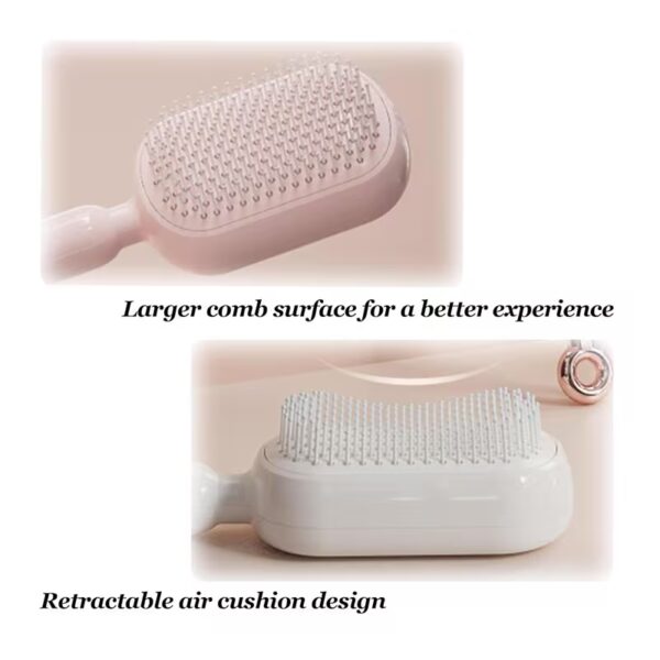 Self Cleaning Detangling Hair Brush (4) Self Cleaning Detangling Hair Brush for Women, Retractable Air Cushion Massage Comb