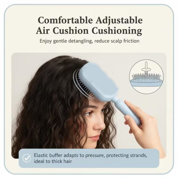 Self Cleaning Detangling Hair Brush (7) Self Cleaning Detangling Hair Brush for Women, Retractable Air Cushion Massage Comb