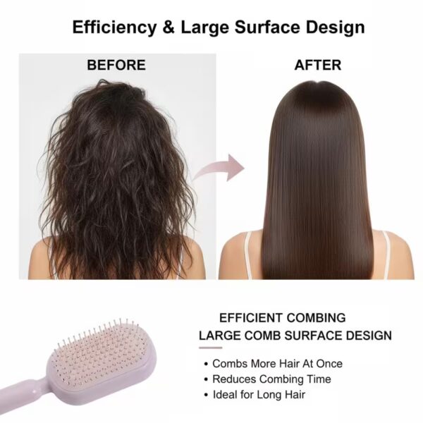 Self Cleaning Detangling Hair Brush (9) Self Cleaning Detangling Hair Brush for Women, Retractable Air Cushion Massage Comb