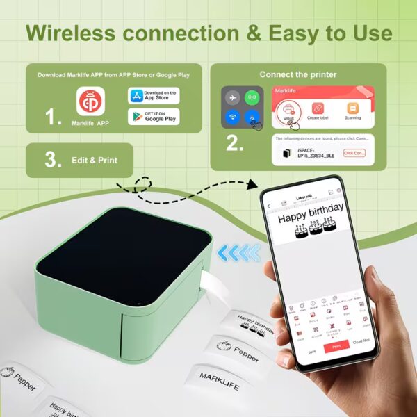 ac6a9145-1bcf-43ee-ab34-a755166656db Marklife P15 Mini Portable Thermal Printer Without Ink Self-Adhesive Label Maker Printer For Stickers Labeller Labeling Machine