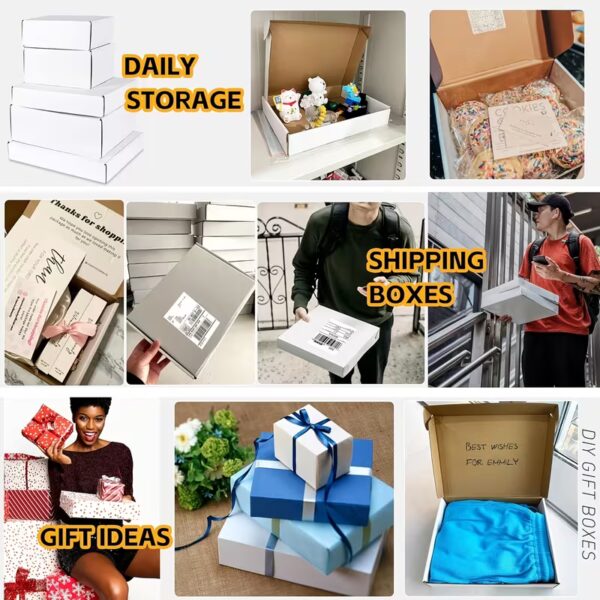 event gift box (2) 10 PCS Extra hard white/brown multi-size brown carton packaging wedding party small gift box