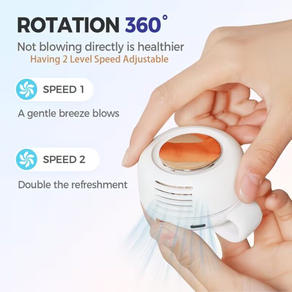 ortable Silent Mini Bladeless Electric Fan (7) Portable Silent Mini Bladeless Electric Fan, Clip On Fan For Shirt, 3 Speeds Hands-Free Neck Fan