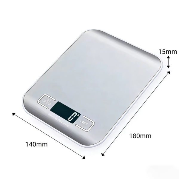 Digital Kitchen Scale (2) Digital Kitchen Scale 10/5kg-1g LED Display Stainless Steel Panel Electronic Scales for Home Food