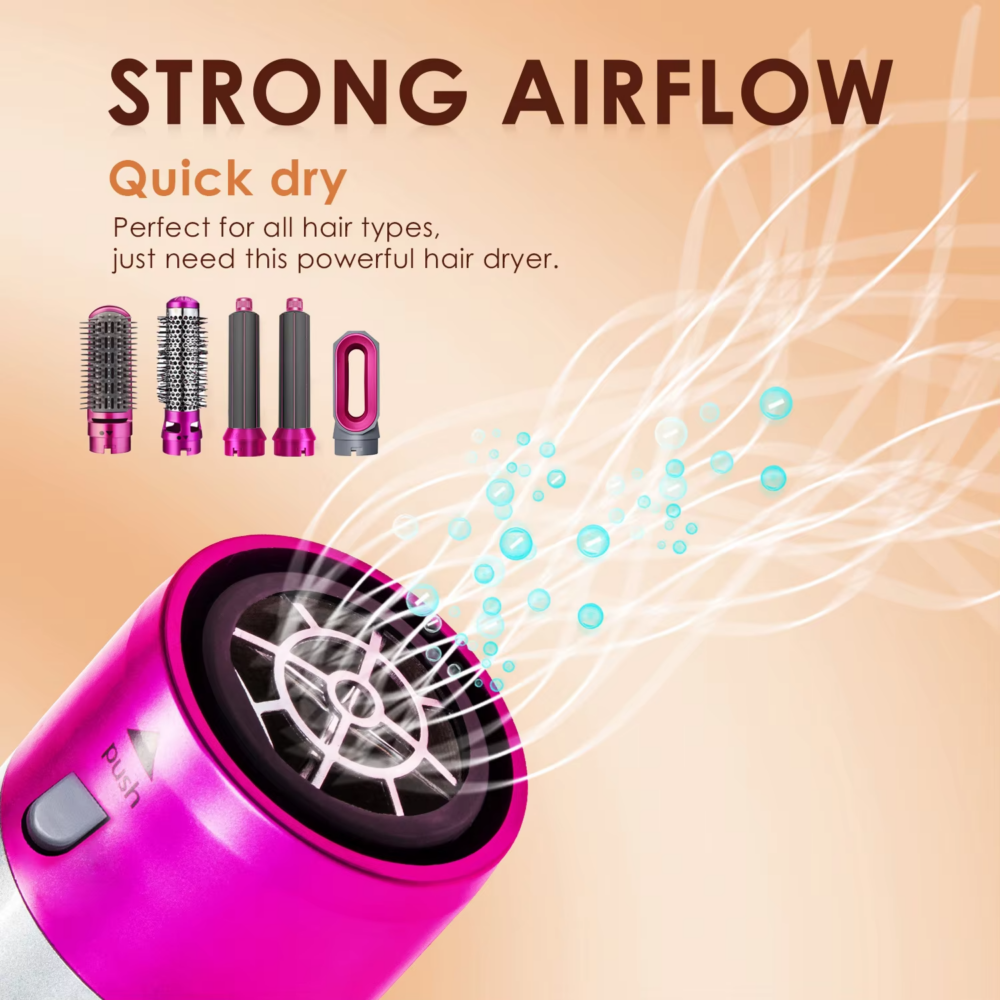 Multi-Functional 5-In-1 Straightening Iron Curling (5) 5 in 1 Hair Dryer Hot Comb Set Professional Curling Iron Hair Straightener Styling Tool For Professional Hair Dryer Household