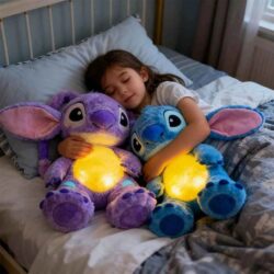 stich (4) Stitch Plush Doll Breath Child Peluche Kawaii Soothes Toy Anime Baby Music Light Sleep Toys